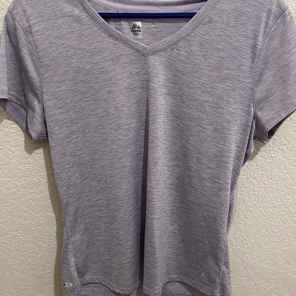 RBX Heathered Lavender Exercise Tee Women’s Size LG